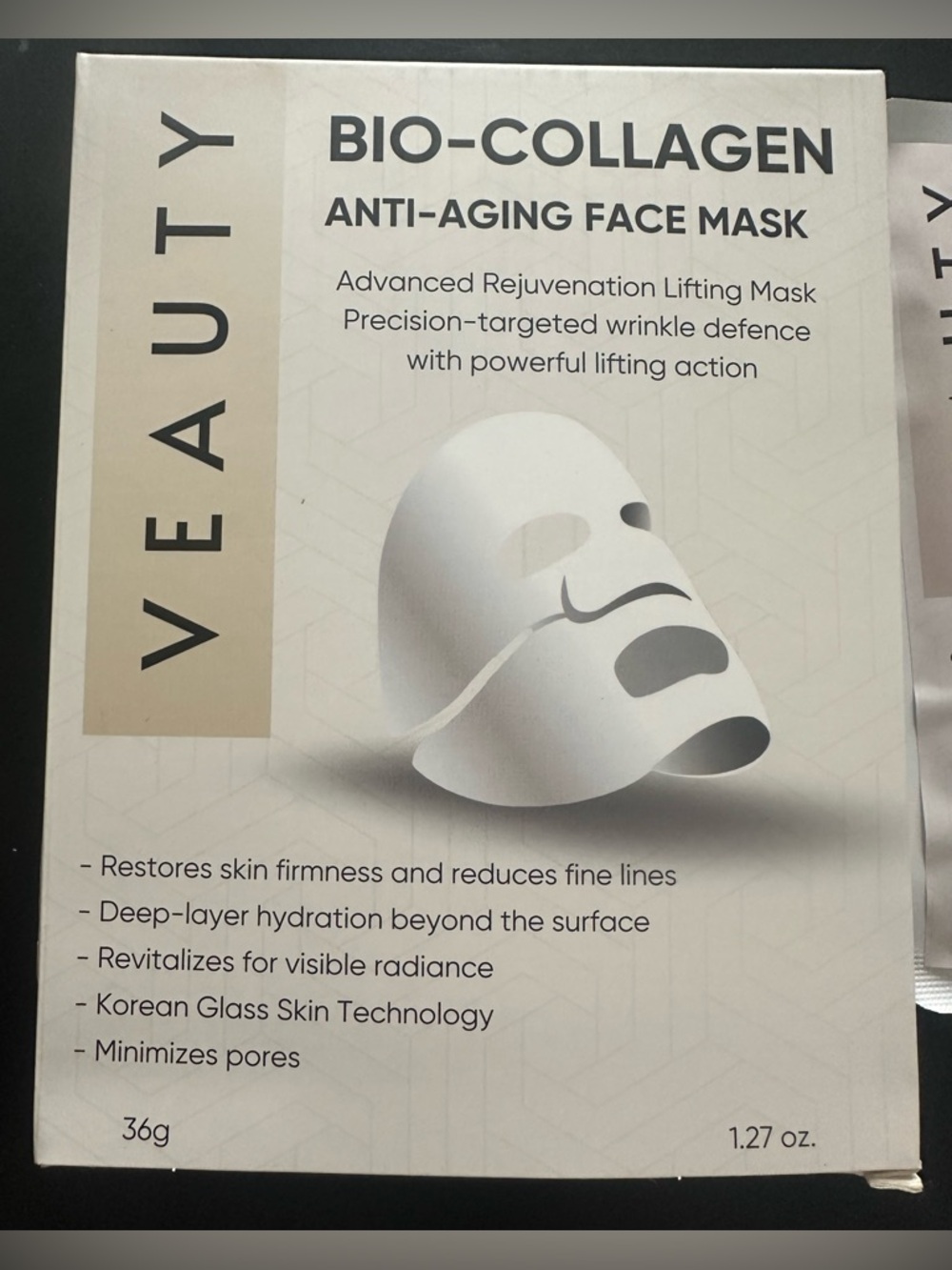 VEAUTY Bio-Collagen Anti-Aging Face Mask is a skincare product(1 box/4 packs)